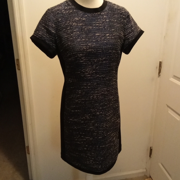 Madewell Dresses & Skirts - Madewell Black & blue Textured Mini Shift Dress